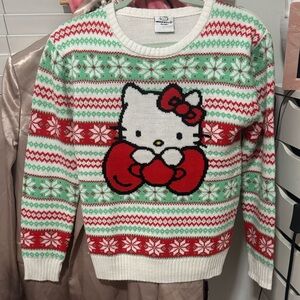 Sanrio Hello Kitty Holiday Sweater BOW - Red, Green, and White